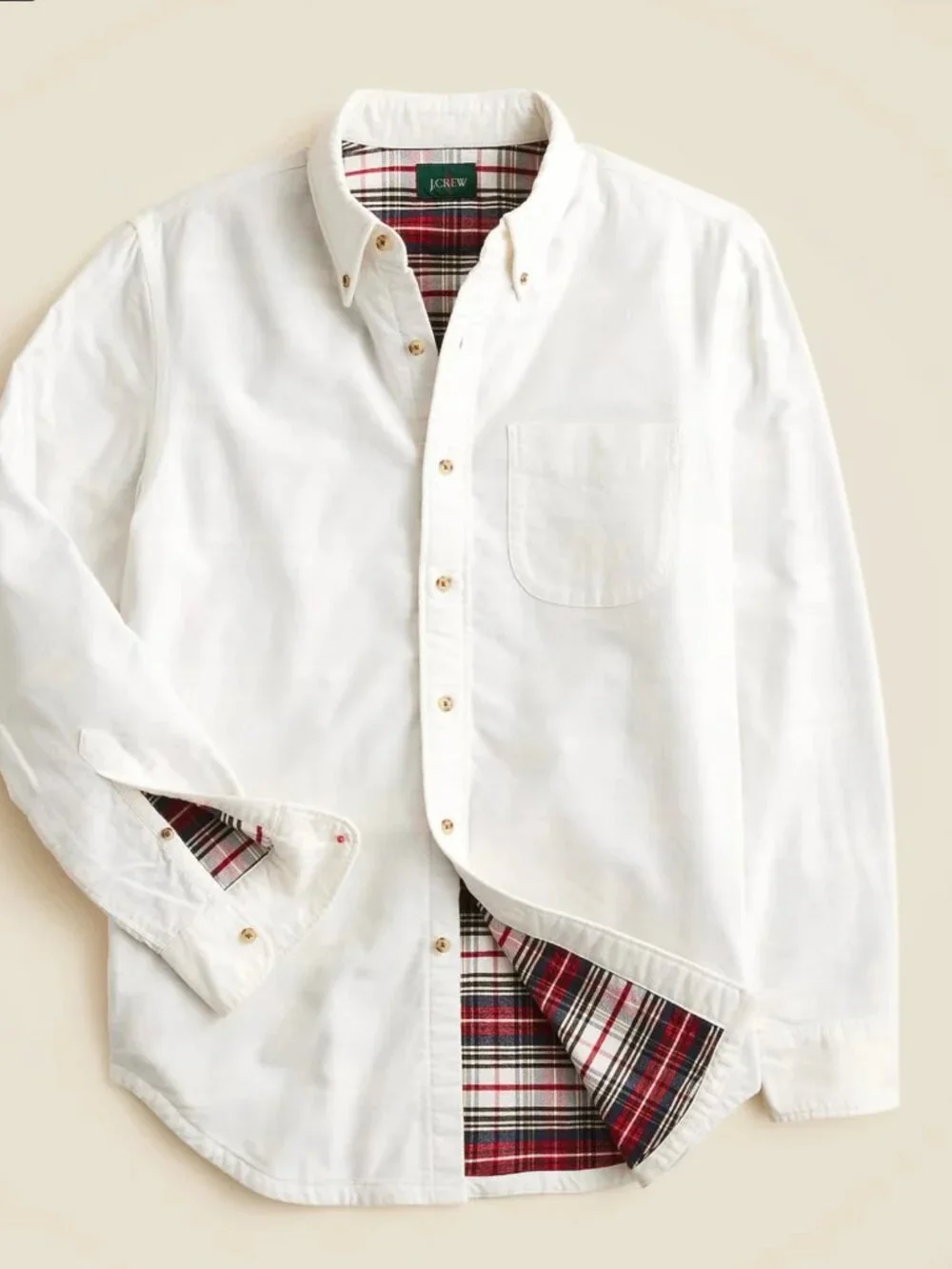 J. Crew Double-faced brushed cotton oxford overshirt - Ivory